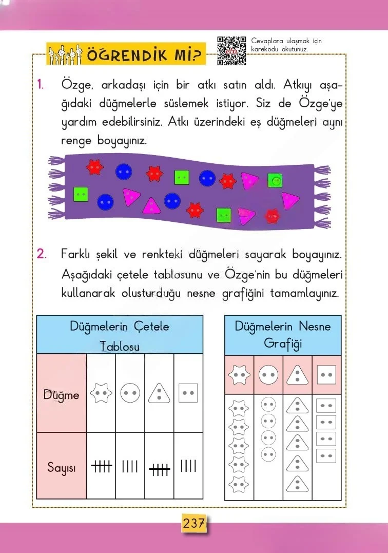 2. Sınıf Matematik Ders Kitabı Cevapları MHG Yayınları Sayfa 237 Çözüm Görseli