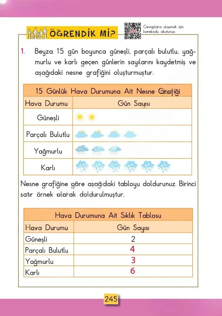 2. Sınıf Matematik Ders Kitabı Cevapları MHG Yayınları Sayfa 245 Çözüm Görseli