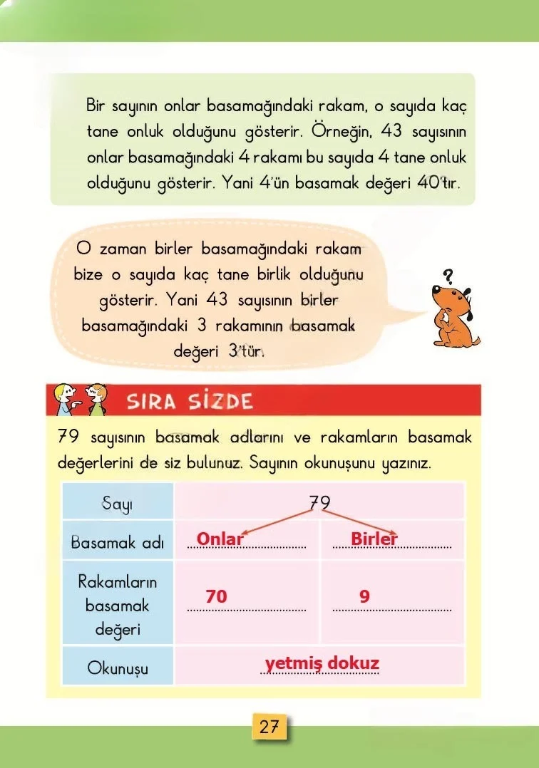 2. Sınıf Matematik Ders Kitabı Cevapları MHG Yayınları Sayfa 27 Çözüm Görseli