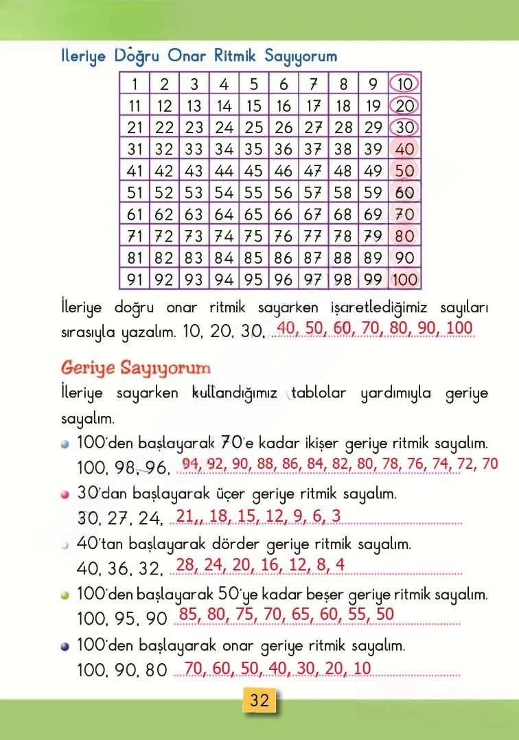 2. Sınıf Matematik Ders Kitabı Cevapları MHG Yayınları Sayfa 32 Çözüm Görseli