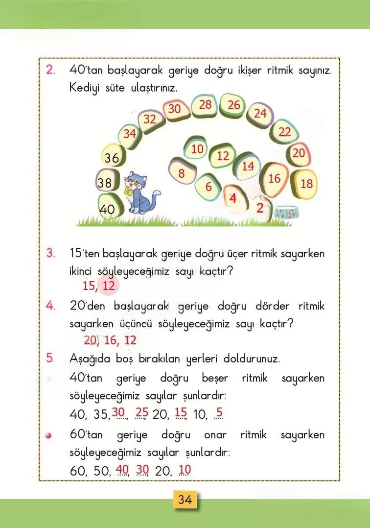 2. Sınıf Matematik Ders Kitabı Cevapları MHG Yayınları Sayfa 34 Çözüm Görseli