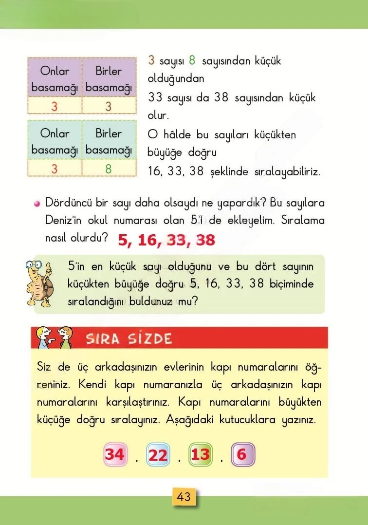 2. Sınıf Matematik Ders Kitabı Cevapları MHG Yayınları Sayfa 43 Çözüm Görseli
