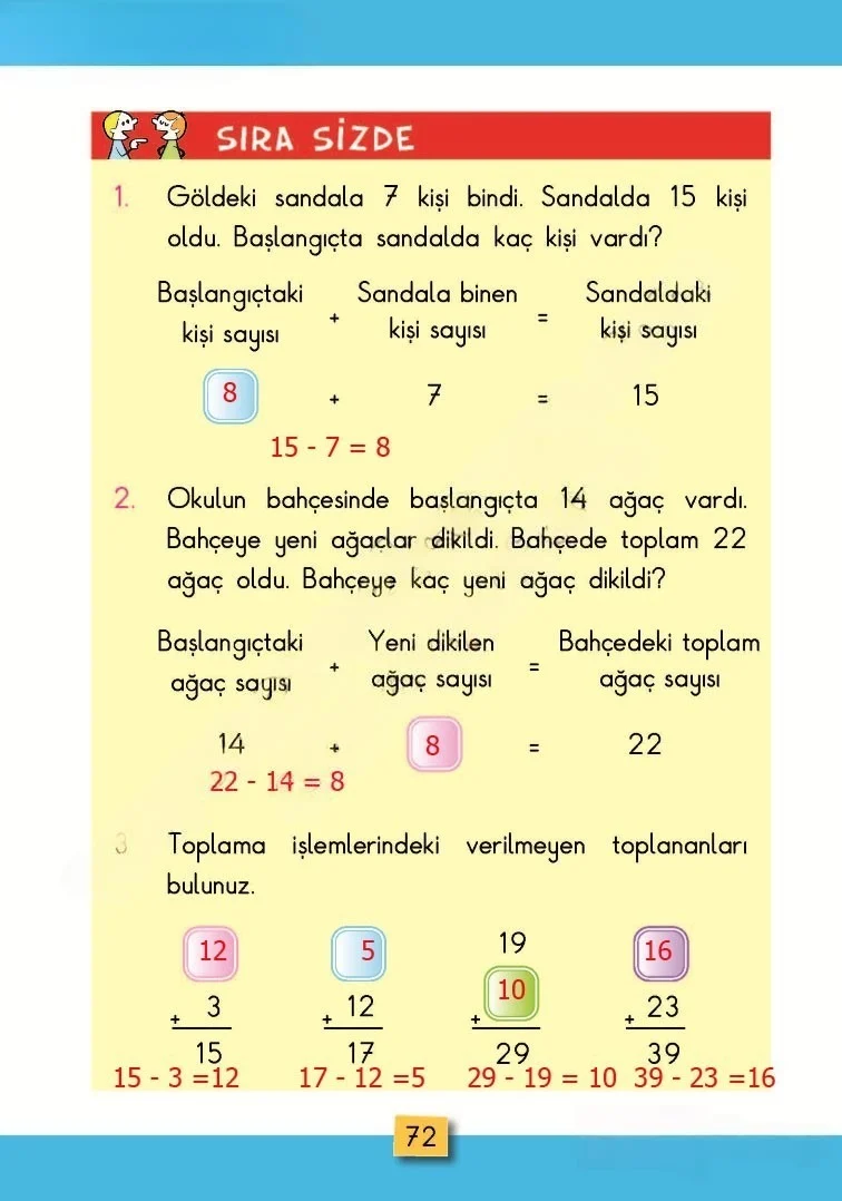 2. Sınıf Matematik Ders Kitabı Cevapları MHG Yayınları Sayfa 72 Çözüm Görseli