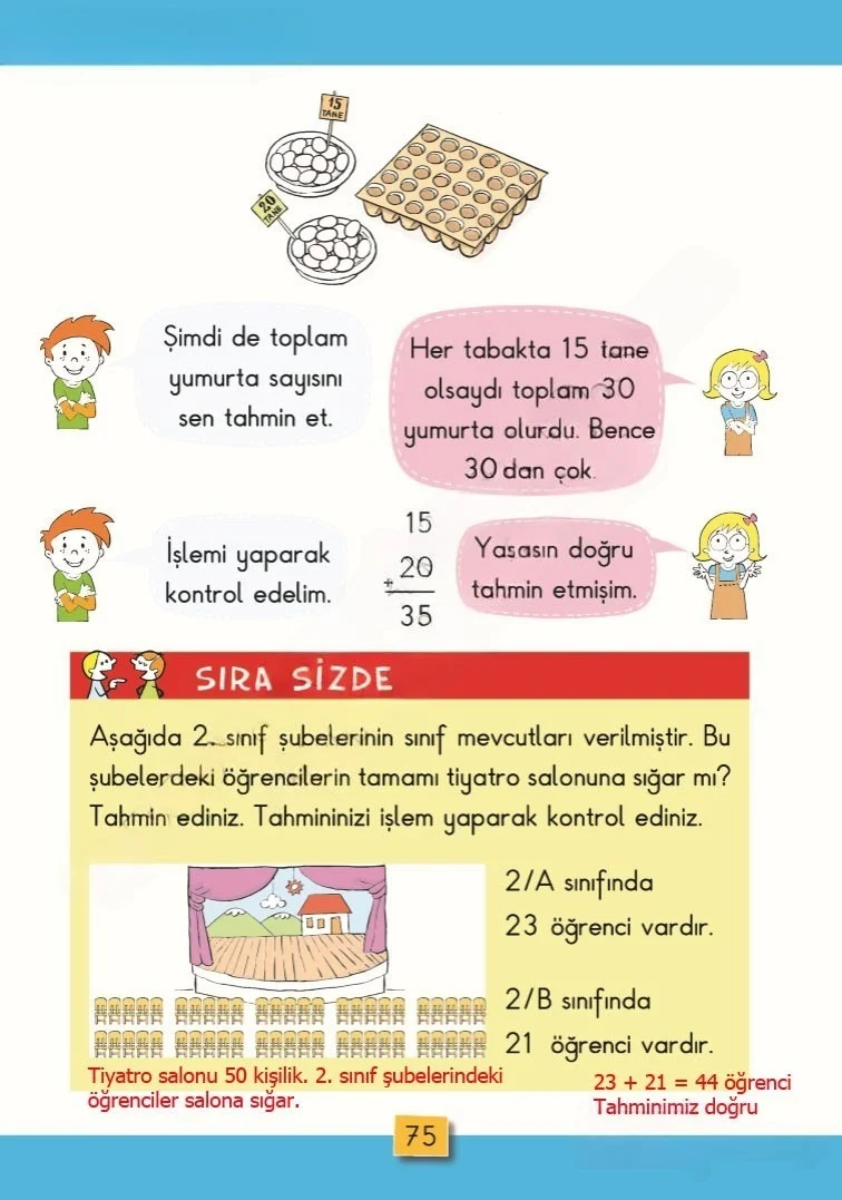 2. Sınıf Matematik Ders Kitabı Cevapları MHG Yayınları Sayfa 75 Çözüm Görseli