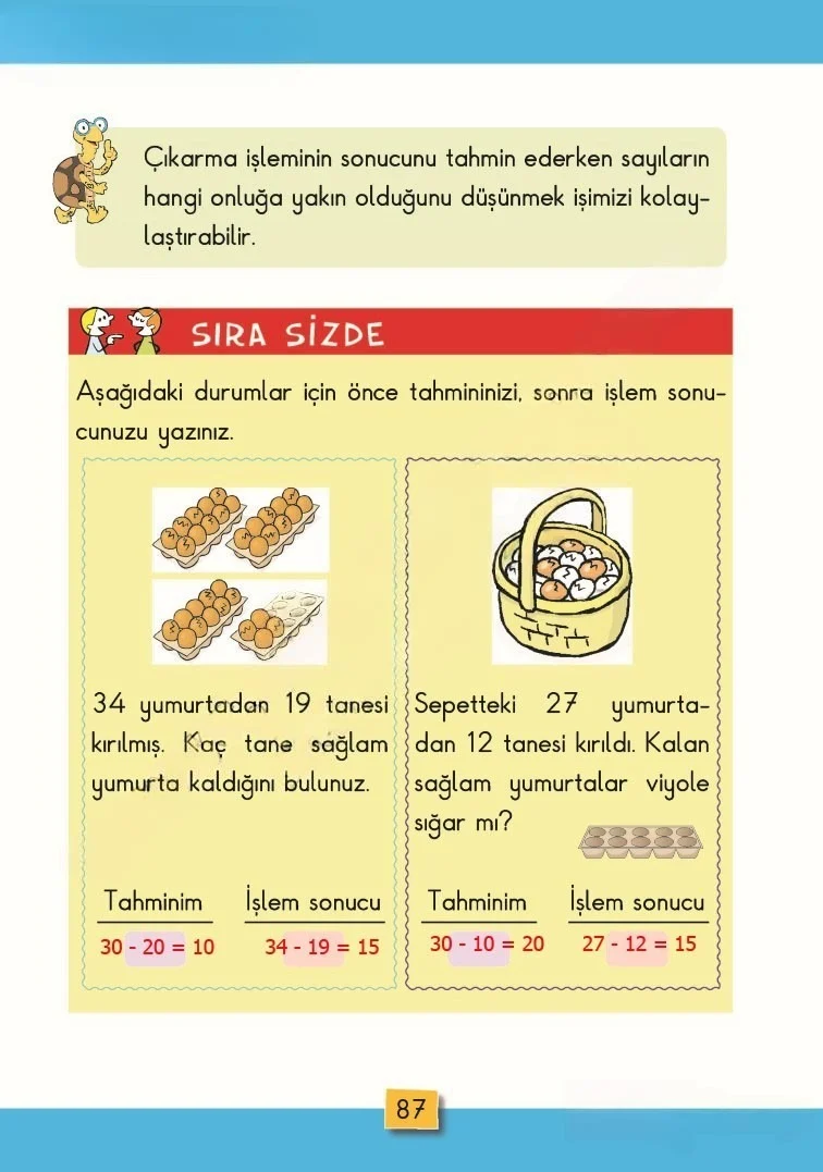 2. Sınıf Matematik Ders Kitabı Cevapları MHG Yayınları Sayfa 87 Çözüm Görseli