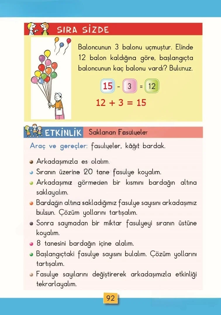 2. Sınıf Matematik Ders Kitabı Cevapları MHG Yayınları Sayfa 92 Çözüm Görseli