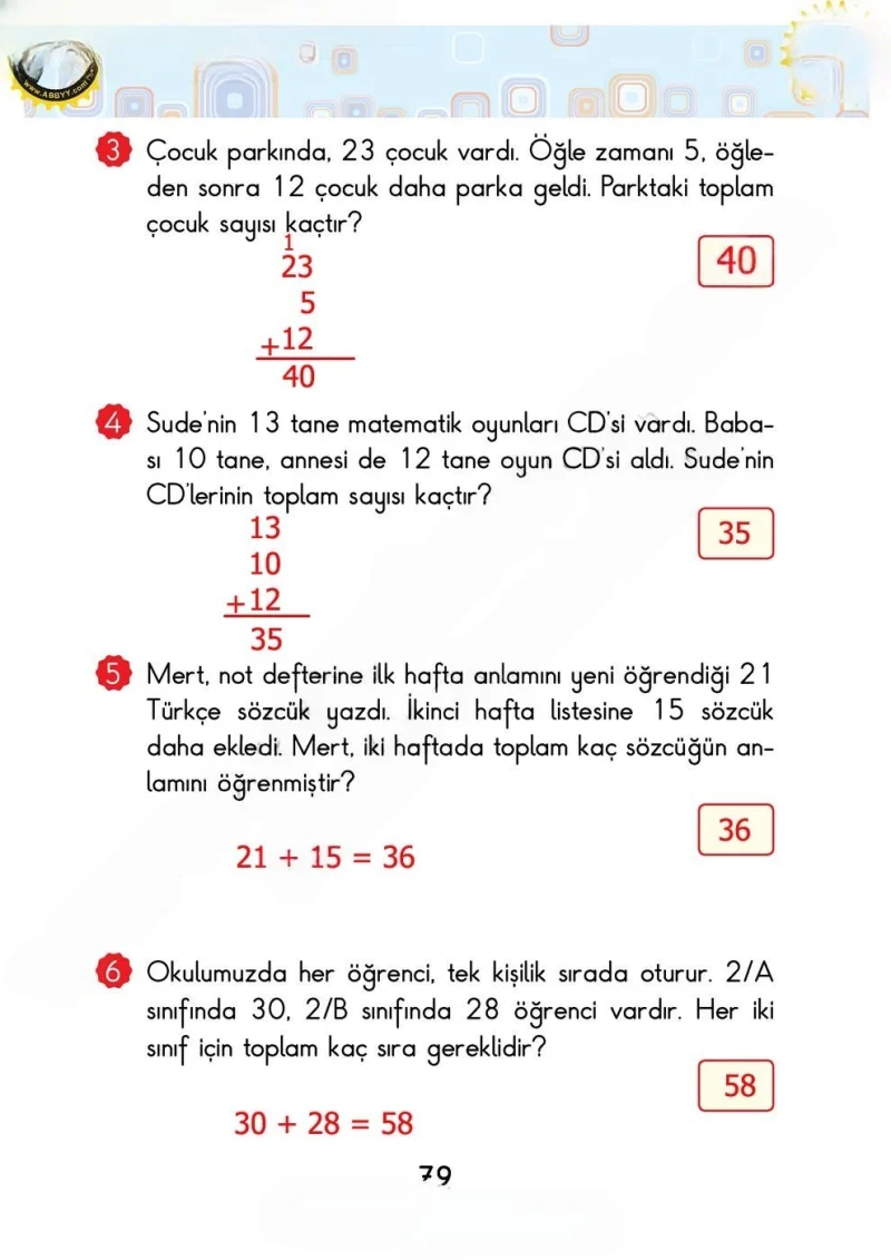 2. Sınıf Matematik Ders Kitabı Cevapları Pasifik Yayınları Sayfa 79 Çözüm Görseli
