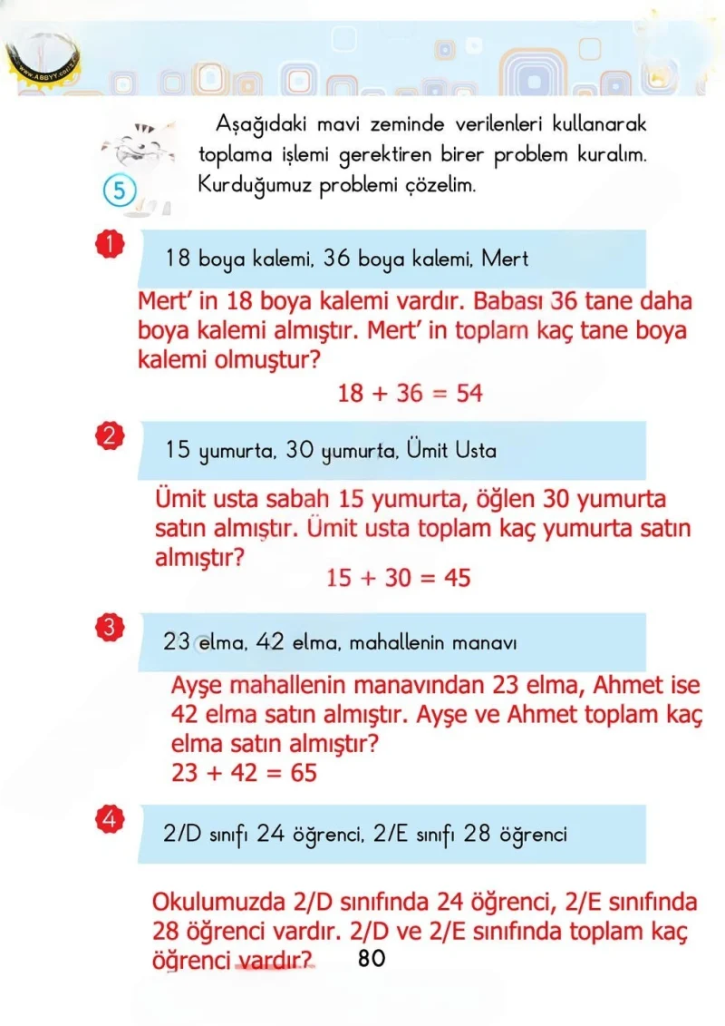 2. Sınıf Matematik Ders Kitabı Cevapları Pasifik Yayınları Sayfa 80 Çözüm Görseli