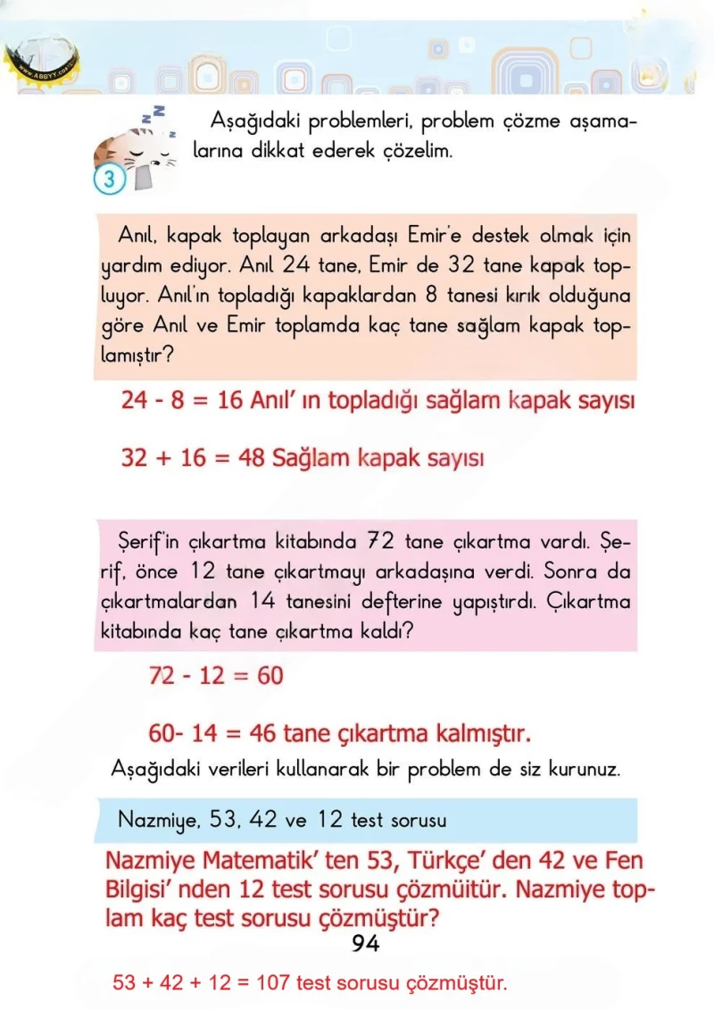 2. Sınıf Matematik Ders Kitabı Cevapları Pasifik Yayınları Sayfa 94 Çözüm Görseli
