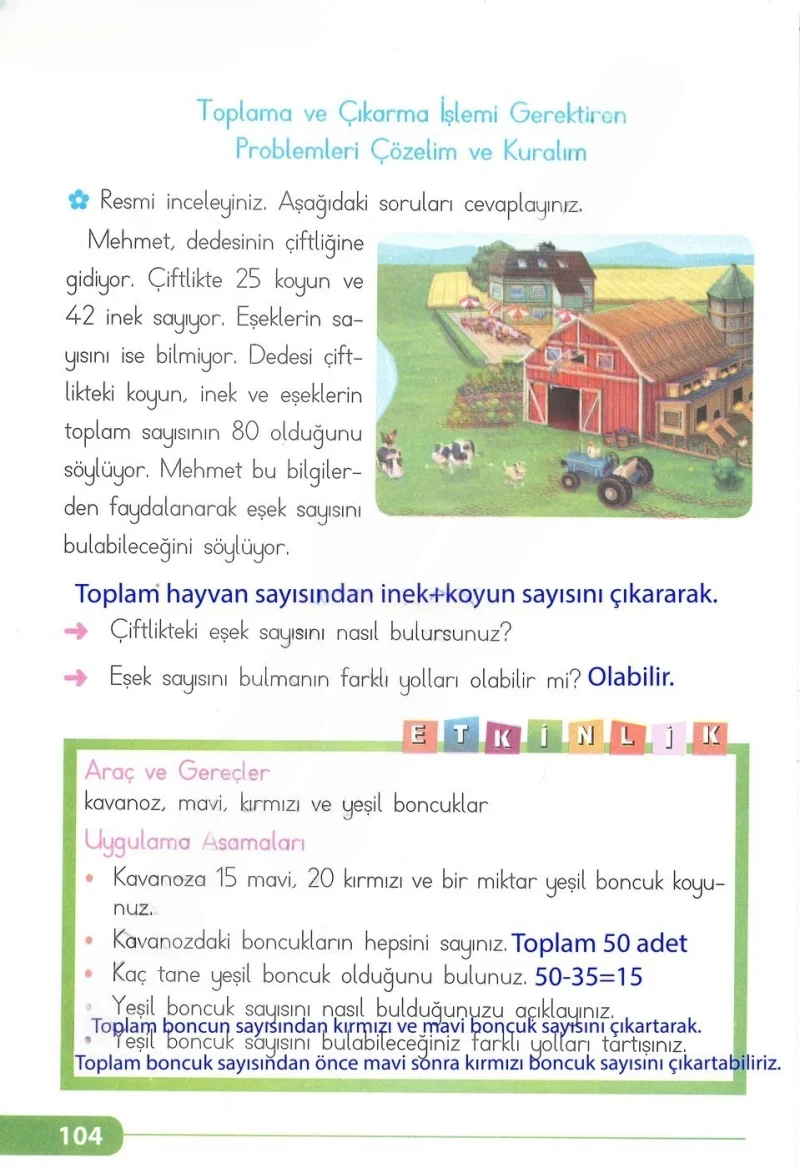 2. Sınıf Matematik Ders Kitabı Cevapları Tekno Artı Yayınları Sayfa 104 Çözüm Görseli