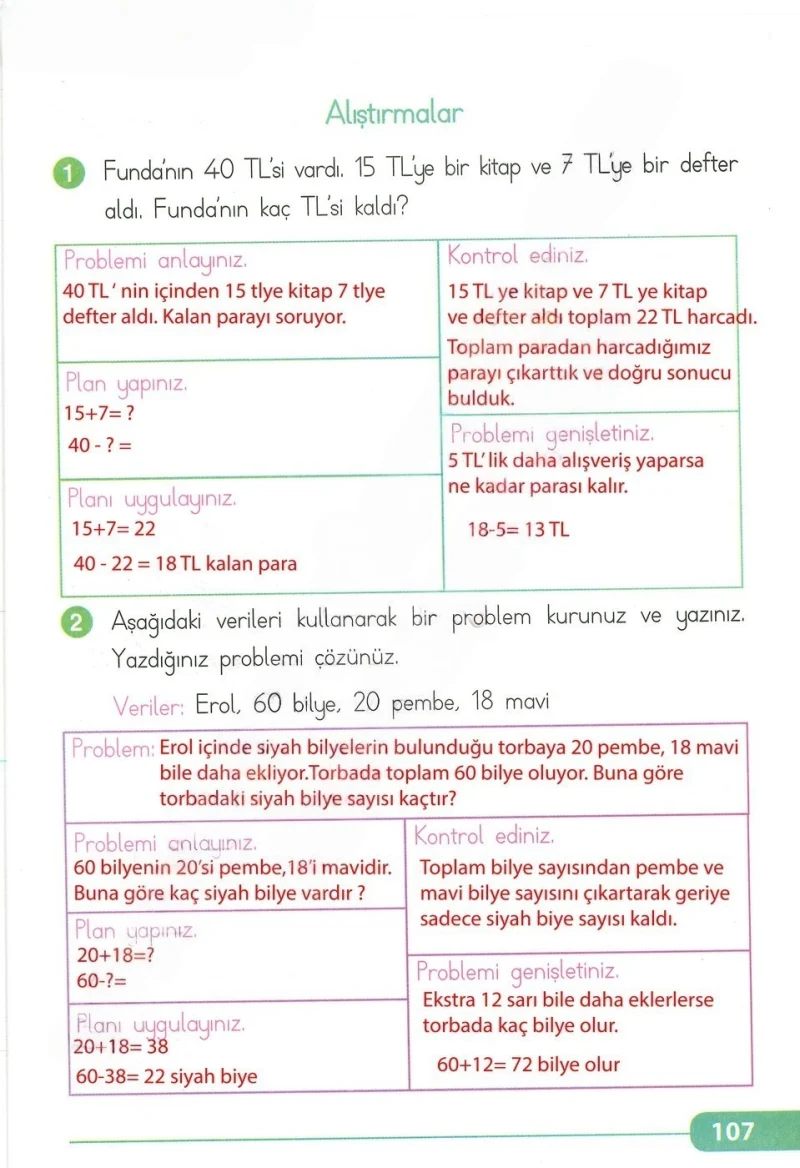 2. Sınıf Matematik Ders Kitabı Cevapları Tekno Artı Yayınları Sayfa 107 Çözüm Görseli
