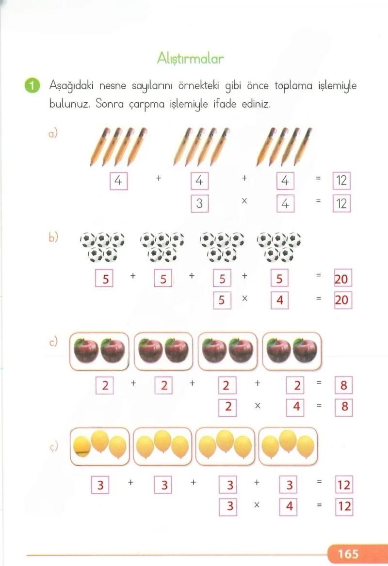 2. Sınıf Matematik Ders Kitabı Cevapları Tekno Artı Yayınları Sayfa 165 Çözüm Görseli