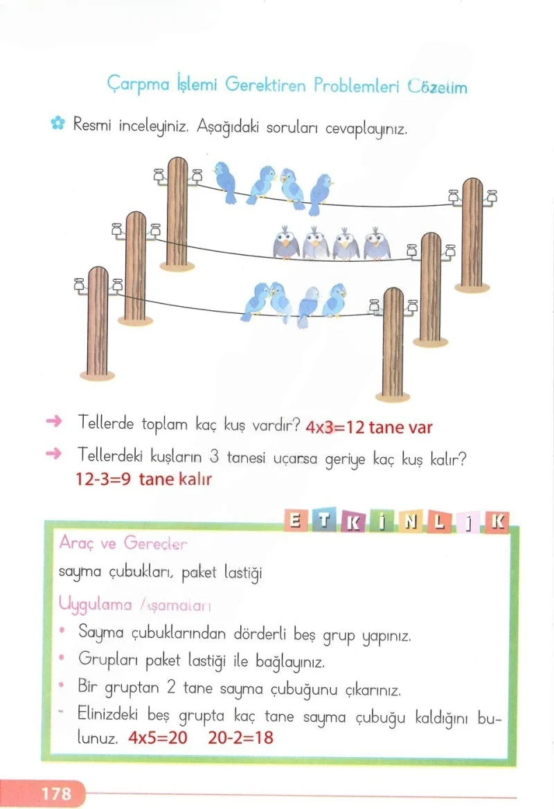 2. Sınıf Matematik Ders Kitabı Cevapları Tekno Artı Yayınları Sayfa 178 Çözüm Görseli