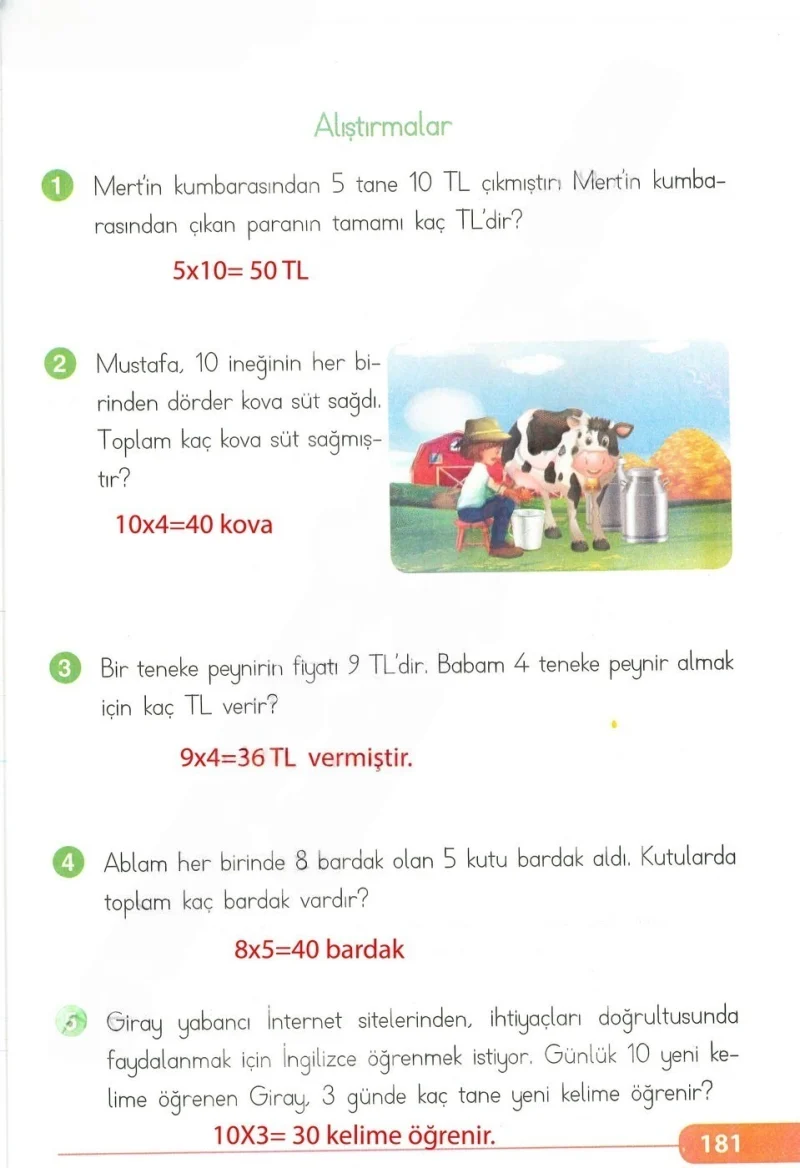 2. Sınıf Matematik Ders Kitabı Cevapları Tekno Artı Yayınları Sayfa 181 Çözüm Görseli