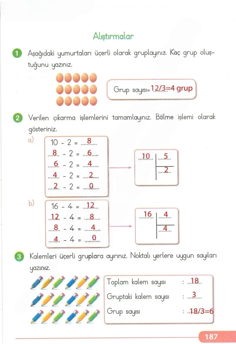 2. Sınıf Matematik Ders Kitabı Cevapları Tekno Artı Yayınları Sayfa 187 Çözüm Görseli