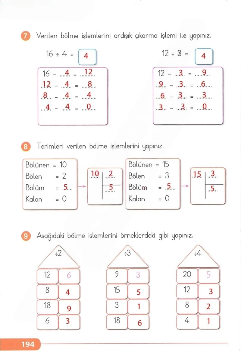 2. Sınıf Matematik Ders Kitabı Cevapları Tekno Artı Yayınları Sayfa 194 Çözüm Görseli