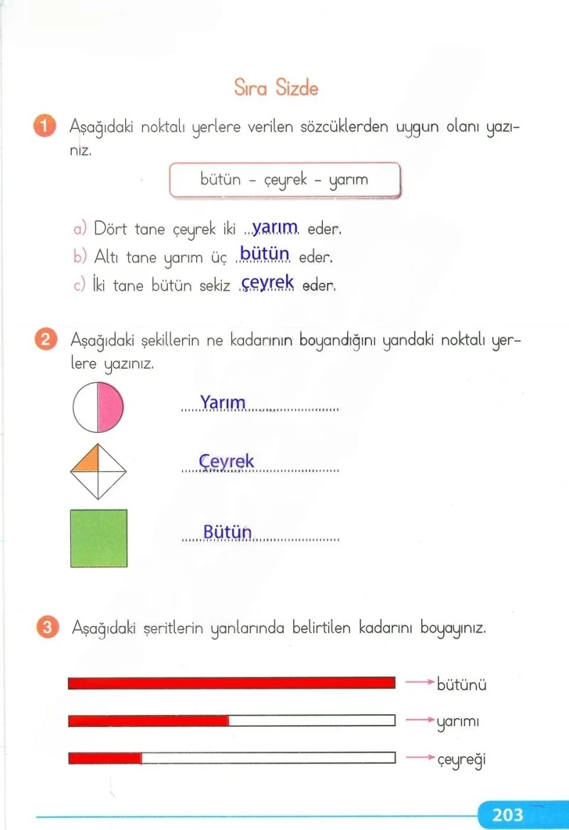 2. Sınıf Matematik Ders Kitabı Cevapları Tekno Artı Yayınları Sayfa 203 Çözüm Görseli