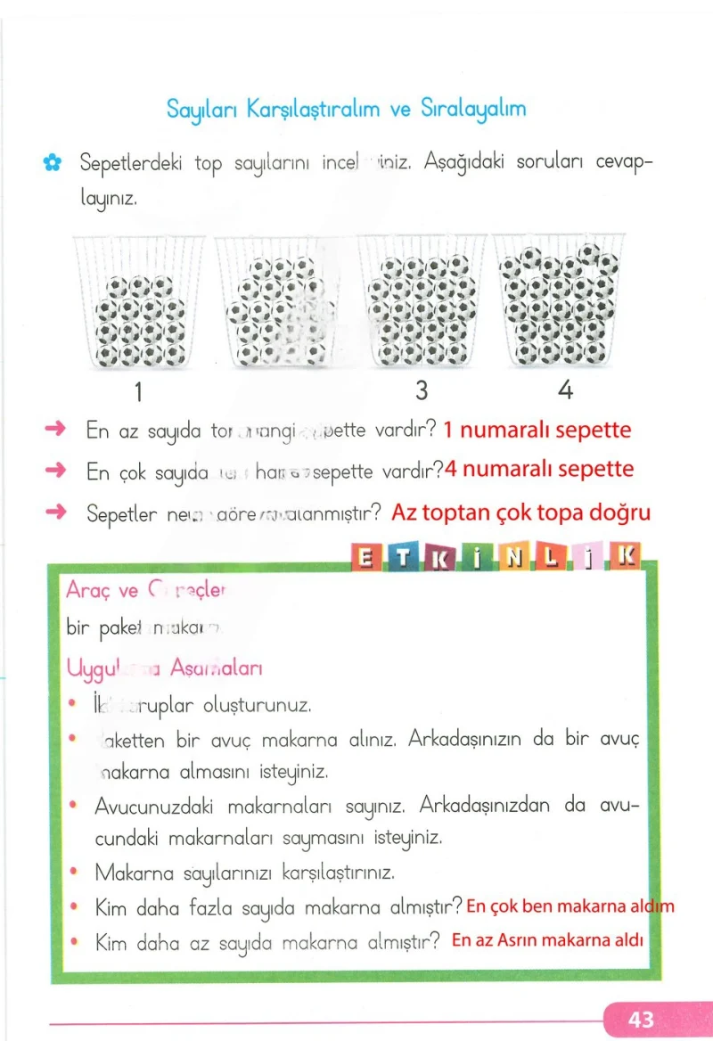 2. Sınıf Matematik Ders Kitabı Cevapları Tekno Artı Yayınları Sayfa 43 Çözüm Görseli