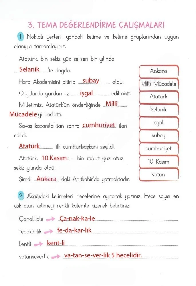 2. Sınıf Türkçe Ders Kitabı Cevapları Ada Matbaacılık Yayıncılık Sayfa 100 Çözüm Görseli