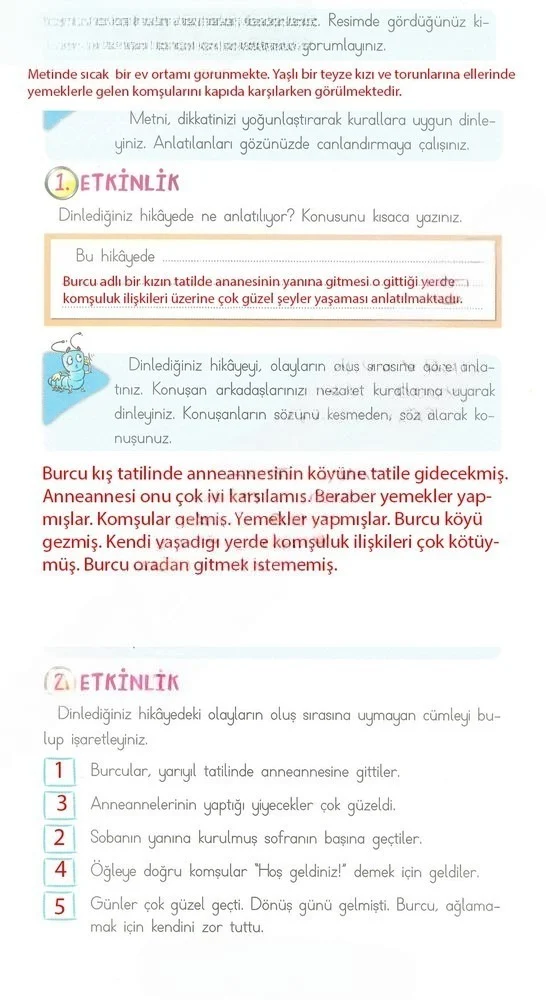 2. Sınıf Türkçe Ders Kitabı Cevapları Ada Matbaacılık Yayıncılık Sayfa 105 Çözüm Görseli