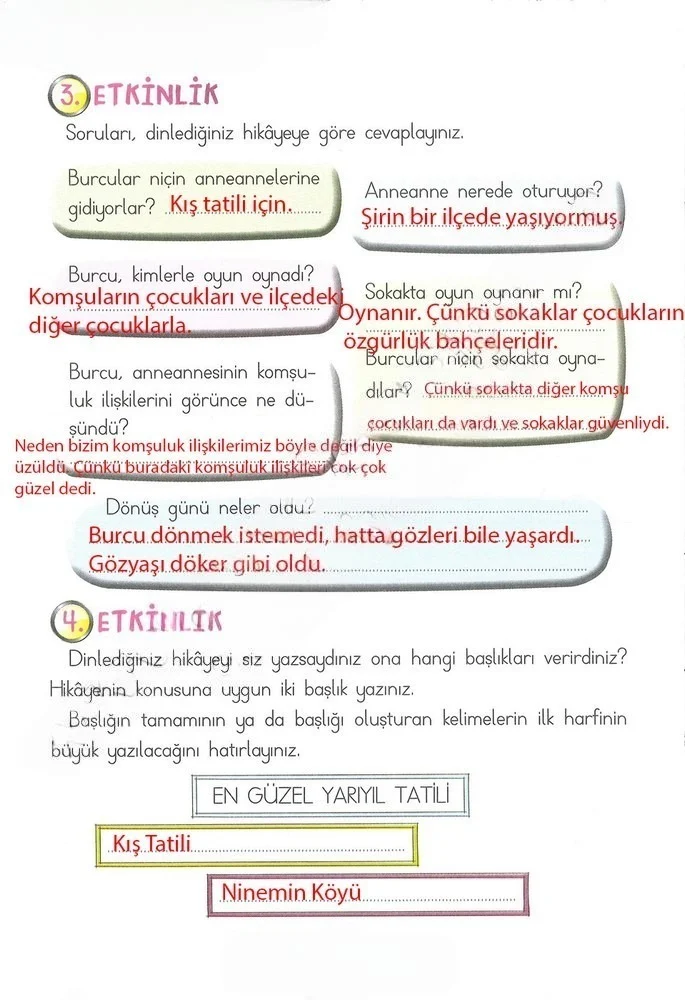 2. Sınıf Türkçe Ders Kitabı Cevapları Ada Matbaacılık Yayıncılık Sayfa 106 Çözüm Görseli