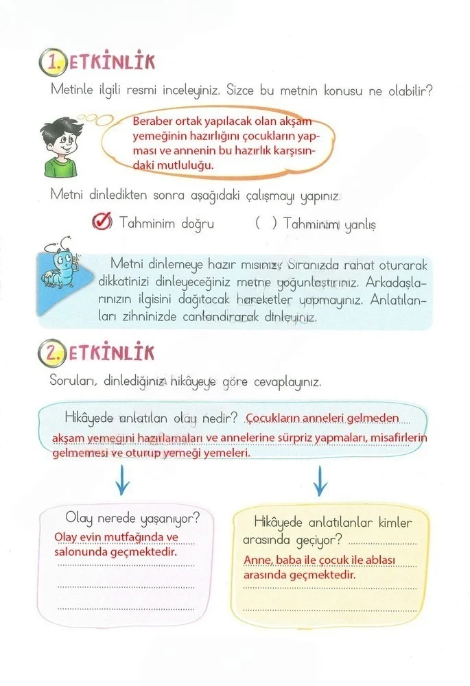 2. Sınıf Türkçe Ders Kitabı Cevapları Ada Matbaacılık Yayıncılık Sayfa 15 Çözüm Görseli