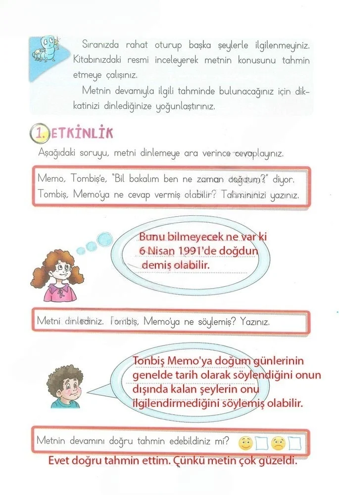 2. Sınıf Türkçe Ders Kitabı Cevapları Ada Matbaacılık Yayıncılık Sayfa 199 Çözüm Görseli