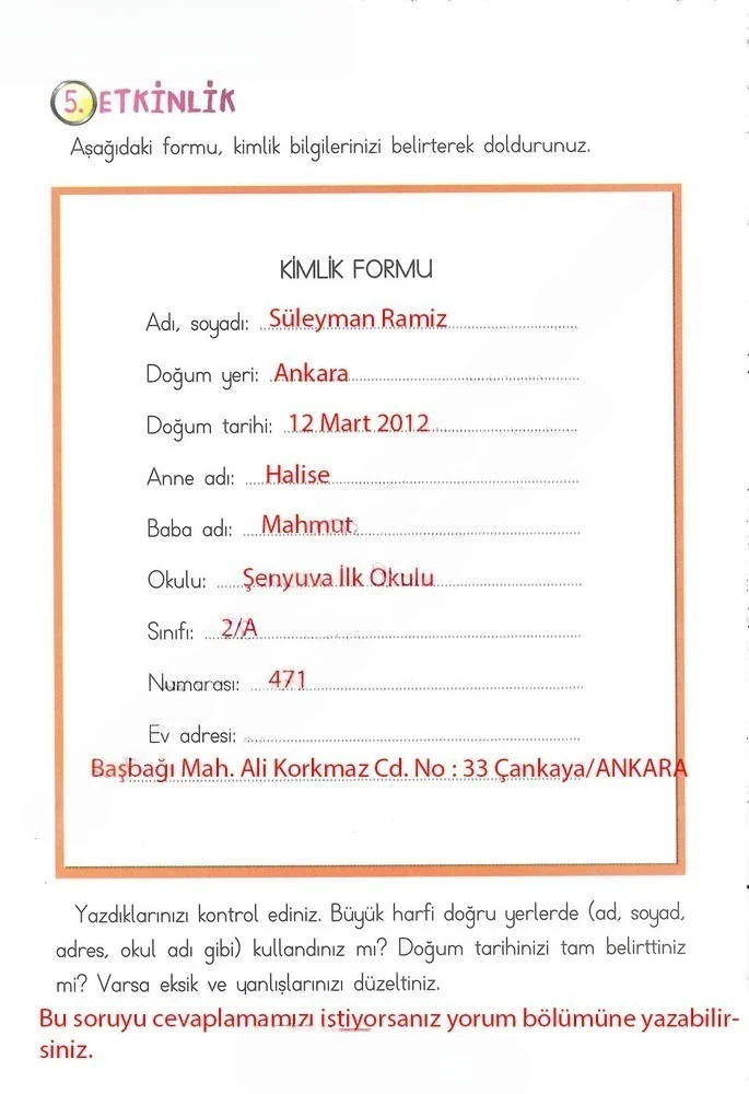 2. Sınıf Türkçe Ders Kitabı Cevapları Ada Matbaacılık Yayıncılık Sayfa 202 Çözüm Görseli