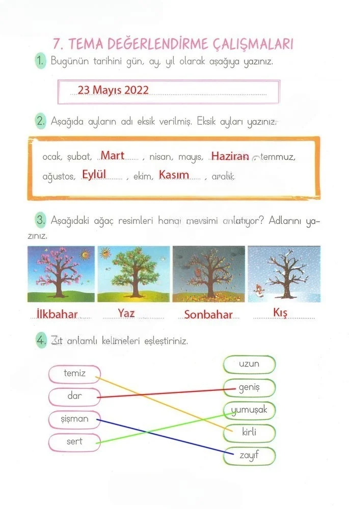2. Sınıf Türkçe Ders Kitabı Cevapları Ada Matbaacılık Yayıncılık Sayfa 227 Çözüm Görseli