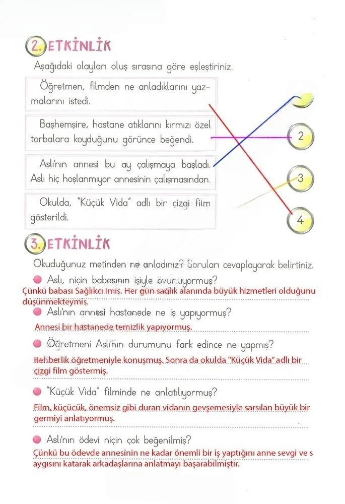 2. Sınıf Türkçe Ders Kitabı Cevapları Ada Matbaacılık Yayıncılık Sayfa 239 Çözüm Görseli