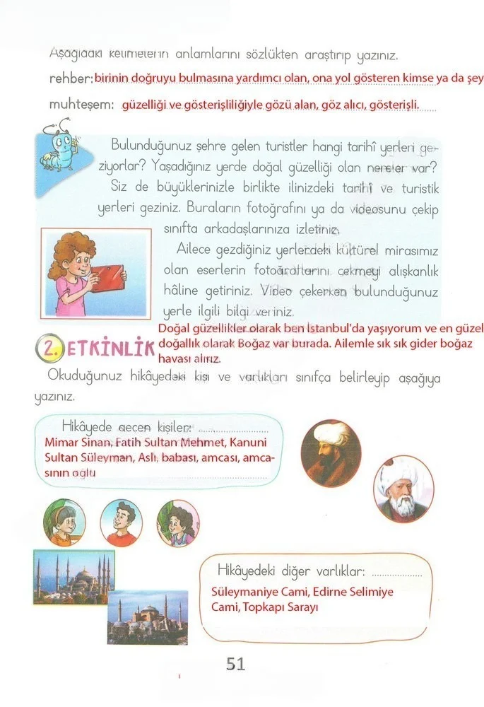 2. Sınıf Türkçe Ders Kitabı Cevapları Ada Matbaacılık Yayıncılık Sayfa 51 Çözüm Görseli