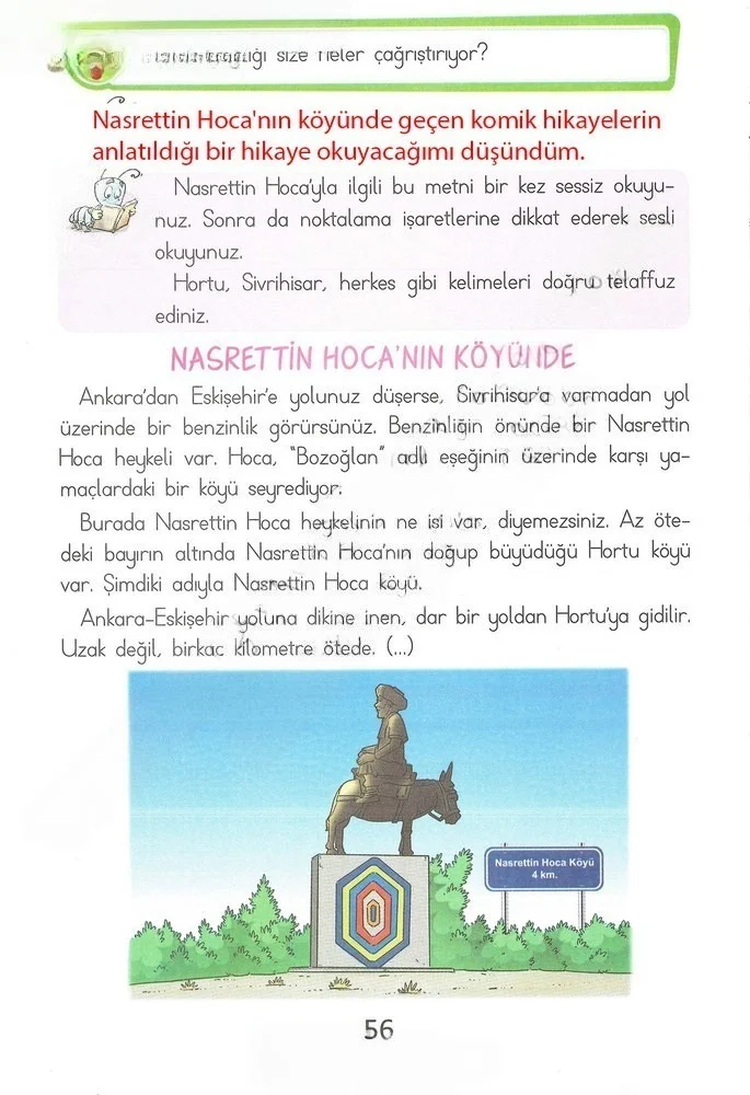 2. Sınıf Türkçe Ders Kitabı Cevapları Ada Matbaacılık Yayıncılık Sayfa 56 Çözüm Görseli