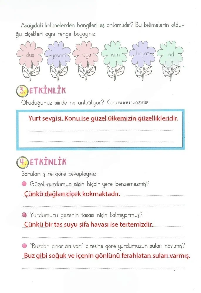 2. Sınıf Türkçe Ders Kitabı Cevapları Ada Matbaacılık Yayıncılık Sayfa 65 Çözüm Görseli