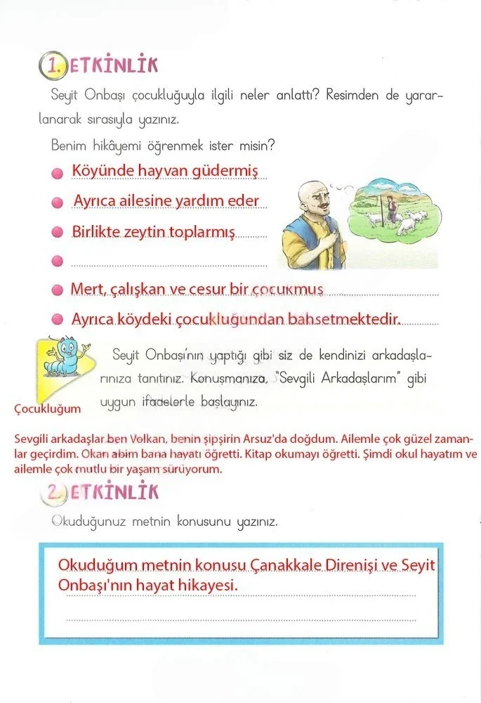 2. Sınıf Türkçe Ders Kitabı Cevapları Ada Matbaacılık Yayıncılık Sayfa 88 Çözüm Görseli