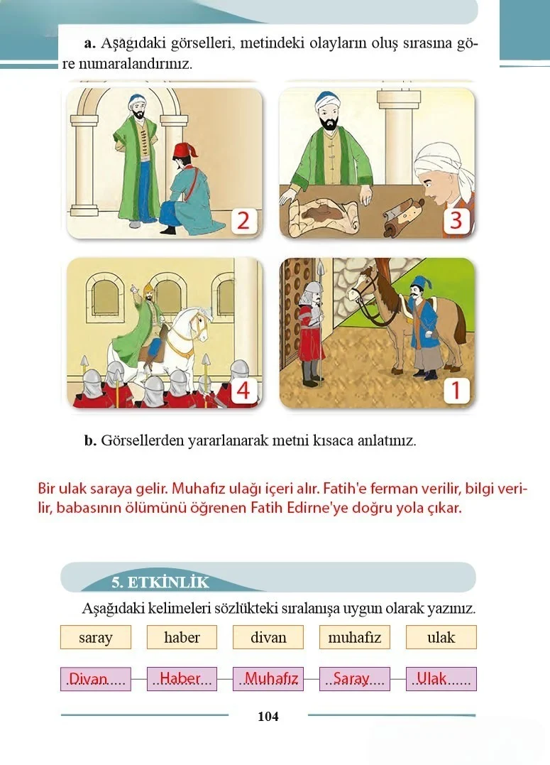 2. Sınıf Türkçe Ders Kitabı Cevapları Bilim ve Kültür Yayınları Sayfa 104 Çözüm Görseli