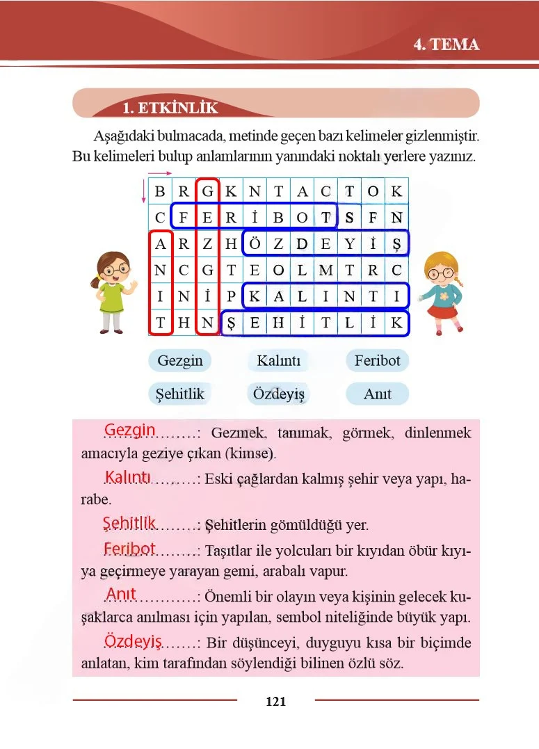 2. Sınıf Türkçe Ders Kitabı Cevapları Bilim ve Kültür Yayınları Sayfa 121 Çözüm Görseli