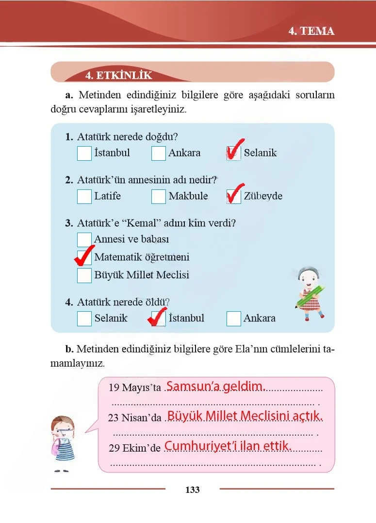 2. Sınıf Türkçe Ders Kitabı Cevapları Bilim ve Kültür Yayınları Sayfa 133 Çözüm Görseli