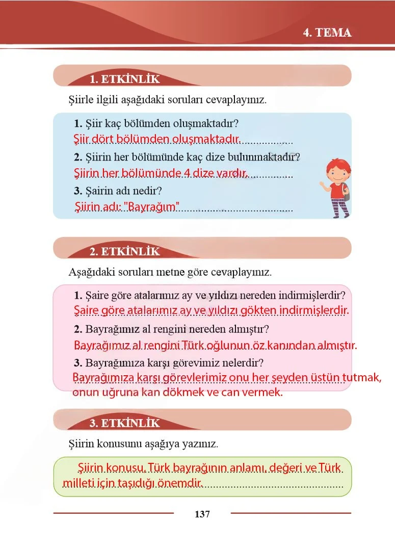2. Sınıf Türkçe Ders Kitabı Cevapları Bilim ve Kültür Yayınları Sayfa 137 Çözüm Görseli