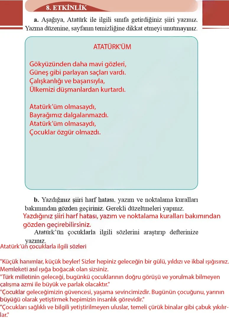 2. Sınıf Türkçe Ders Kitabı Cevapları Bilim ve Kültür Yayınları Sayfa 140 Çözüm Görseli