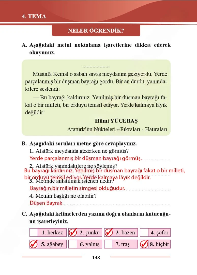 2. Sınıf Türkçe Ders Kitabı Cevapları Bilim ve Kültür Yayınları Sayfa 148 Çözüm Görseli