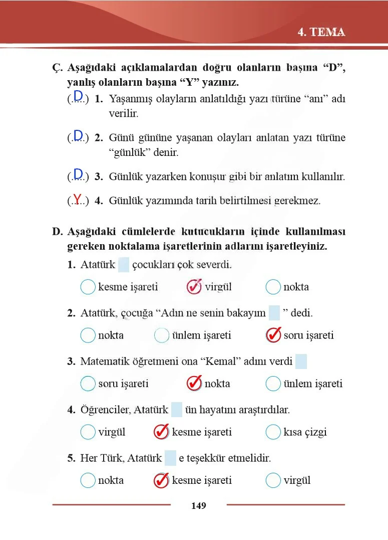 2. Sınıf Türkçe Ders Kitabı Cevapları Bilim ve Kültür Yayınları Sayfa 149 Çözüm Görseli
