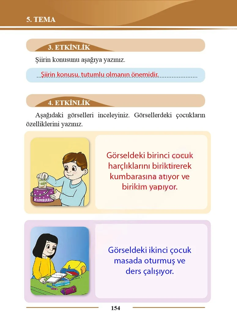 2. Sınıf Türkçe Ders Kitabı Cevapları Bilim ve Kültür Yayınları Sayfa 154 Çözüm Görseli