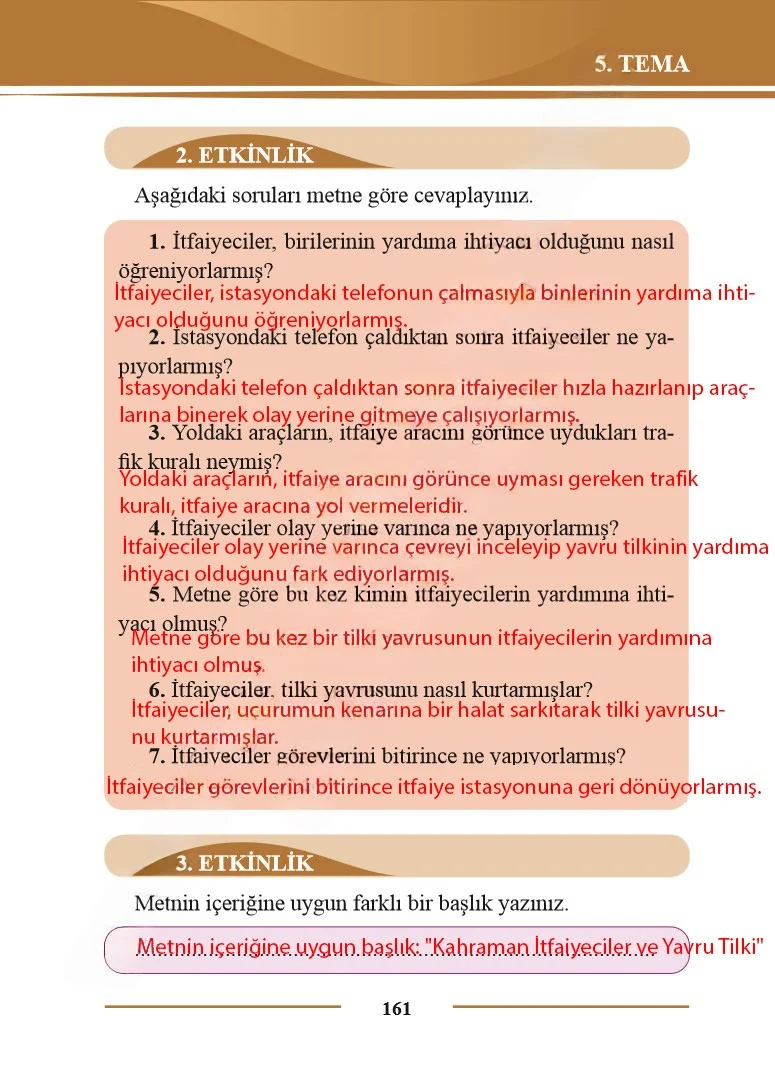 2. Sınıf Türkçe Ders Kitabı Cevapları Bilim ve Kültür Yayınları Sayfa 161 Çözüm Görseli