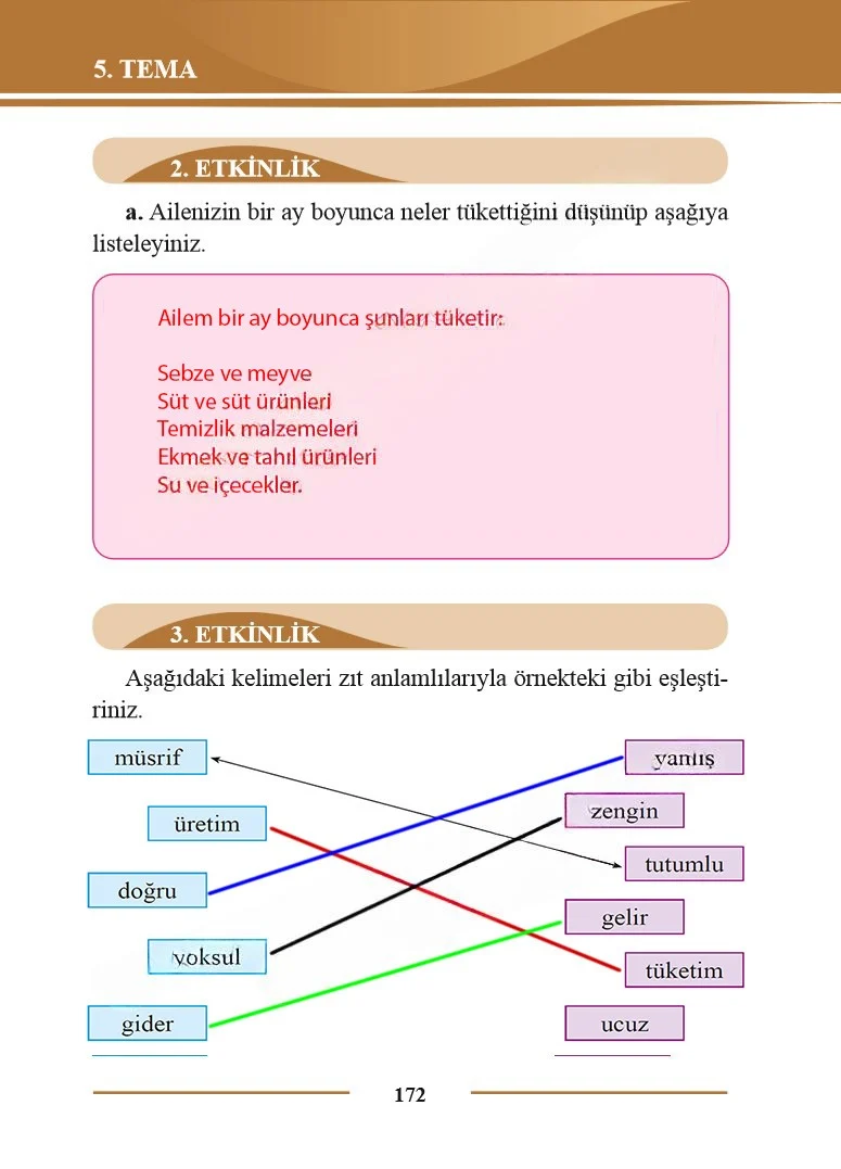 2. Sınıf Türkçe Ders Kitabı Cevapları Bilim ve Kültür Yayınları Sayfa 172 Çözüm Görseli
