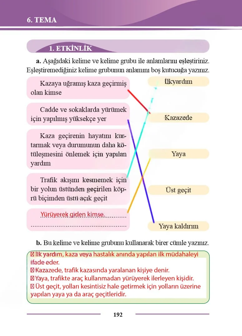 2. Sınıf Türkçe Ders Kitabı Cevapları Bilim ve Kültür Yayınları Sayfa 192 Çözüm Görseli