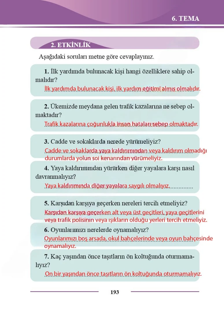 2. Sınıf Türkçe Ders Kitabı Cevapları Bilim ve Kültür Yayınları Sayfa 193 Çözüm Görseli