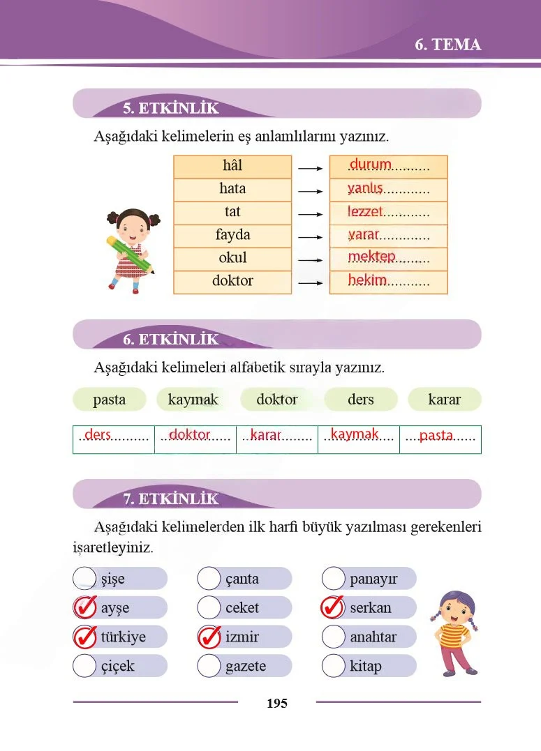 2. Sınıf Türkçe Ders Kitabı Cevapları Bilim ve Kültür Yayınları Sayfa 195 Çözüm Görseli