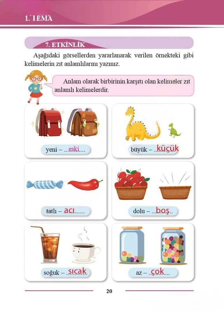 2. Sınıf Türkçe Ders Kitabı Cevapları Bilim ve Kültür Yayınları Sayfa 20 Çözüm Görseli