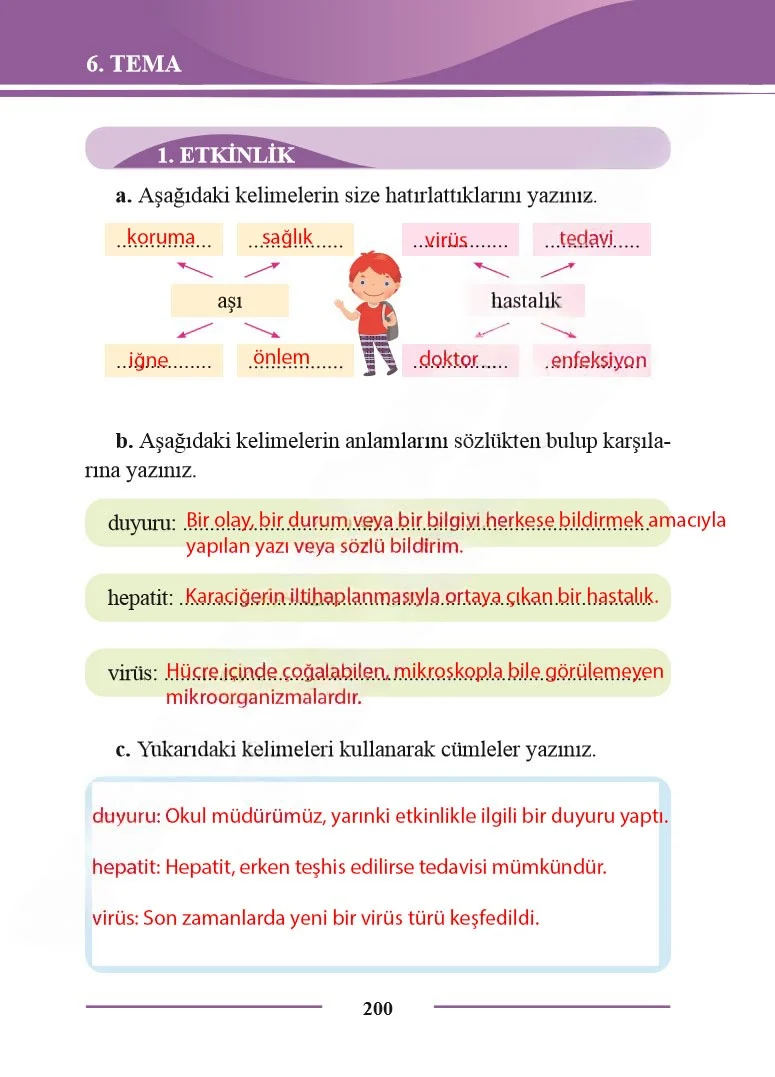 2. Sınıf Türkçe Ders Kitabı Cevapları Bilim ve Kültür Yayınları Sayfa 200 Çözüm Görseli