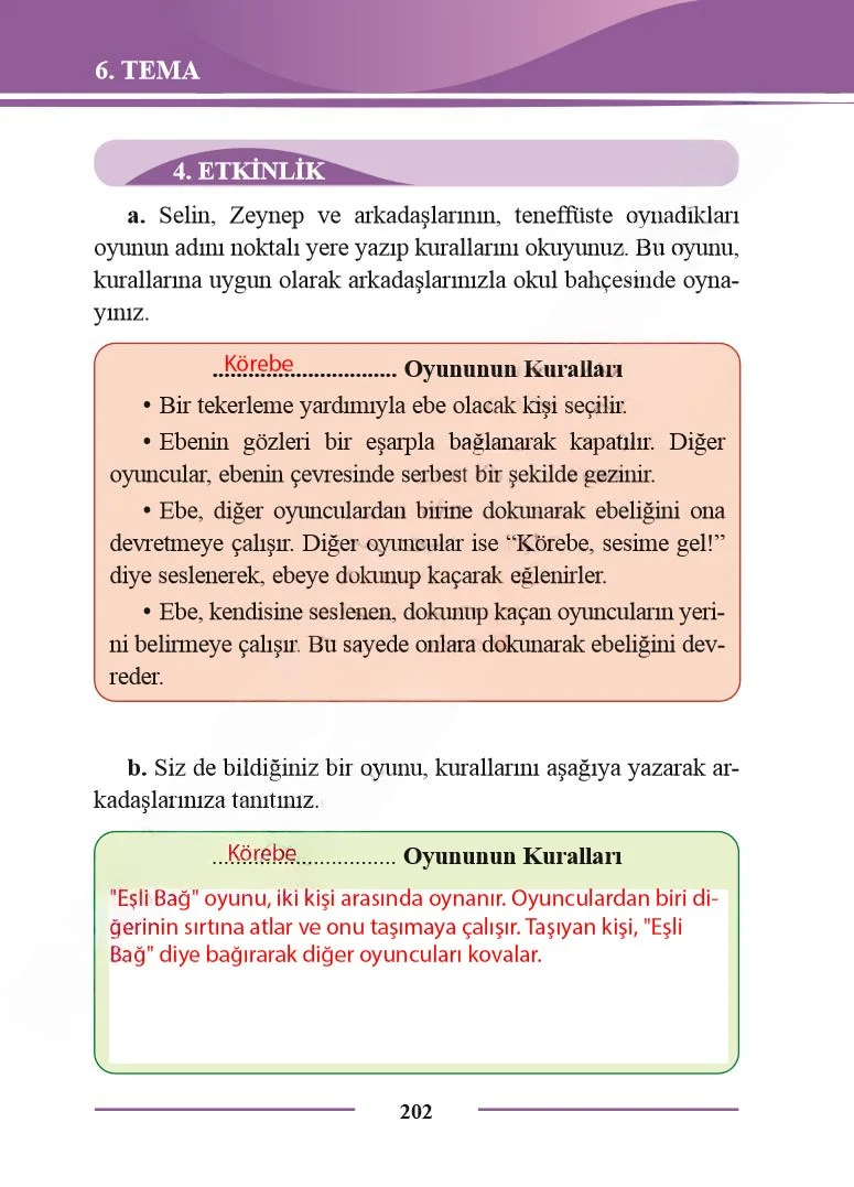 2. Sınıf Türkçe Ders Kitabı Cevapları Bilim ve Kültür Yayınları Sayfa 202 Çözüm Görseli
